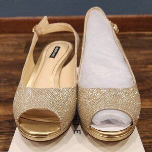 Gold kitten heels